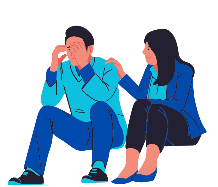 A man being counselled by a psychotherapist